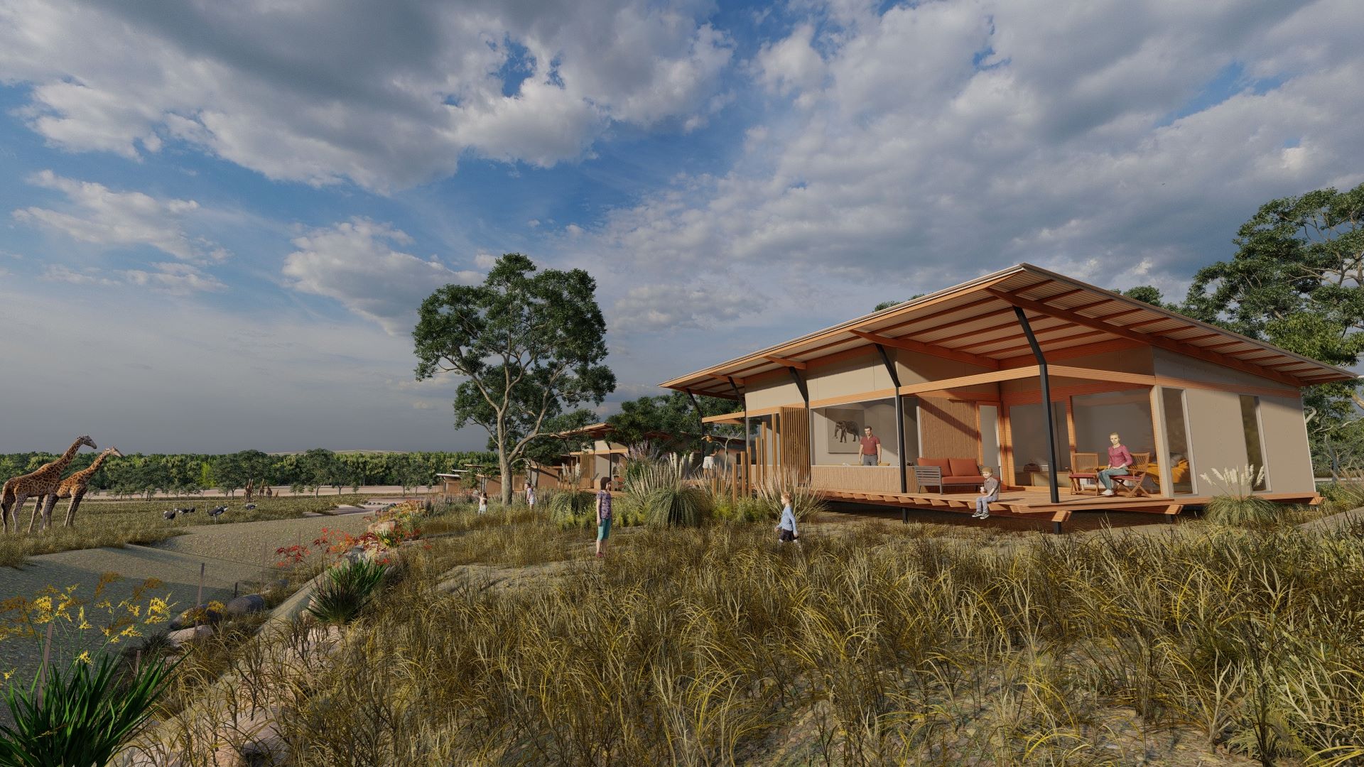 Serengeti Resort accommodation overlooking wildlife